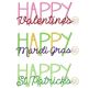 Holiday Text Embroidery Design Set 2