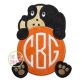 Hound Dog Mascot Monogram Peeker Applique | Machine Embroidery Designs by JuJu