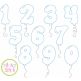 Balloon Numbers Bean Applique | Machine Embroidery Designs by JuJu
