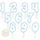 Balloon Numbers Zig Zag Applique | Machine Embroidery Designs by JuJu