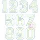 Raggy Double Varsity Applique Numbers Font | Machine Embroidery Designs by JuJu