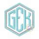 Honeycomb Monogram Embroidery Font | Machine Embroidery Designs by JuJu