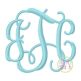 Intertwined Vine Interlocking SMALL Monogram Embroidery Font | Machine Embroidery Designs by JuJu