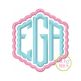 Scalloped Honeycomb Monogram Embroidery Font | Machine Embroidery Designs by JuJu