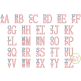 Stacked Serif Patriotic Motif Embroidery Monogram Font | Machine Embroidery Designs by JuJu