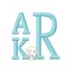 Stacked Serif Embroidery Monogram Font | Machine Embroidery Designs by JuJu
