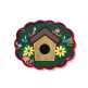ITH Birdhouse Scalloped Mug Rug | Machine Embroidery Designs by JuJu