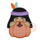 Indian Girl Pumpkin Peeker Applique | Machine Embroidery Designs by JuJu