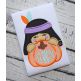 Indian Girl Pumpkin Peeker Applique | Machine Embroidery Designs by JuJu