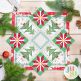In The Hoop Poinsettia Pine Patchwork Table Topper Project | Designs by JuJu