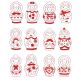 Russian Dolls Redwork Machine Embroidery Designs by JuJu