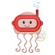 Jellyfish Snorkel Applique | Machine Embroidery Designs by JuJu