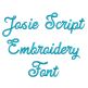 Josie Script Embroidery Font | Machine Embroidery Designs by JuJu