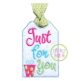 ITH Just For You Gift Card Holder & Gift Tag | Machine Embroidery Designs by JuJu