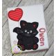 Kitty with Heart Balloon Boy Applique Design | Machine Embroidery Designs by JuJu