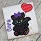 Kitty with Heart Balloon Girl Applique Design | Machine Embroidery Designs by JuJu