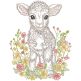 Elegant Easter Lamb Vintage Sketch | Machine Embroidery Designs by JuJu