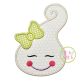 Little Ghost Face Girl Applique | Machine Embroidery Designs by JuJu