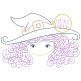 Little Witch Face Bean Embroidery | Machine Embroidery Designs by JuJu