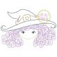 Little Witch Face Bean Embroidery | Machine Embroidery Designs by JuJu