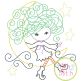 Little Witch on Moon Bean Embroidery | Machine Embroidery Designs by JuJu