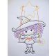 Little Witch on Swing Bean Embroidery | Machine Embroidery Designs by JuJu