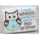 Look Whoo's Going to be a BIG Brother Owl Applique | Machine Embroidery Designs by JuJu