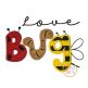 Love Bug Word Art Applique | Machine Embroidery Designs by JuJu