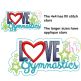 Love Gymnastics Applique | Machine Embroidery Designs by JuJu