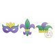 Mardi Gras Trio Sketch | Machine Embroidery Designs by JuJu
