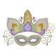 Unicorn Horn with Mardi Gras Mask Applique | Machine Embroidery Designs by JuJu