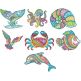 Mehndi Sea Life Set 3 Machine Embroidery Designs by JuJu