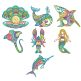 Mehndi Sea Life Set 4 Machine Embroidery Designs by JuJu