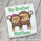 Monkey Pair Applique Digital Machine Embroidery Designs by JuJu