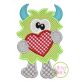 Monster Holding Heart Applique Design | Machine Embroidery Designs by JuJu