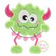 Monster with Heart Chain Applique Design | Machine Embroidery Designs by JuJu