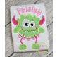 Monster with Heart Chain Applique Design | Machine Embroidery Designs by JuJu