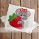 Strawberry Mouse Girl | Machine Embroidery Designs by JuJu