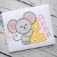 Mouse Hugs Cheese Applique | Machine Embroidery Designs by JuJu
