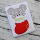 Mouse in Stocking Boy Applique | Machine Embroidery Designs by JuJu