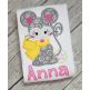 Mouse with Scarf Girl Applique | Machine Embroidery Designs by JuJu