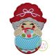 Mrs Claus Ornament Peeker Applique | Machine Embroidery Designs by JuJu