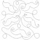 Mustaches End-to-End Quilting Embroidery Design | Machine Embroidery Designs by JuJu