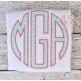 Natural Circle Applique Zig Zag Monogram