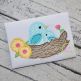 Nest with Birds Applique Design | Machine Embroidery Designs by JuJu