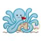Octopus Sandcastle Applique | Machine Embroidery Designs by JuJu