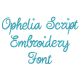 Ophelia Script Embroidery Font | Machine Embroidery Designs by JuJu