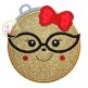 Ornament Girl Glasses Applique | Machine Embroidery Designs by JuJu
