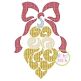 Swirly Ornament with Bow Motif Embroidery | Machine Embroidery Designs by JuJu