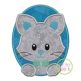 Oval Cat Boy Applique | Machine Embroidery Designs by JuJu